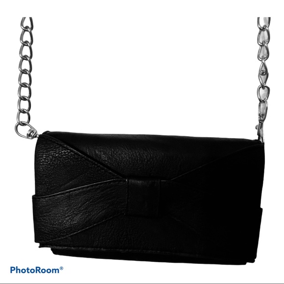 NWT NEIMAN MARCUS Black and Gold Crossbody w/ Bow - Picture 3 of 13